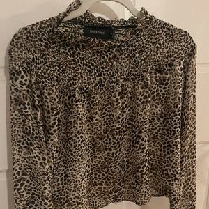 MINKPINK cheetah cropped blouse. Worn once.